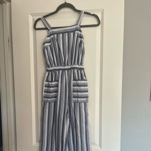 Girls BEBE jumpsuit white/blue size 14